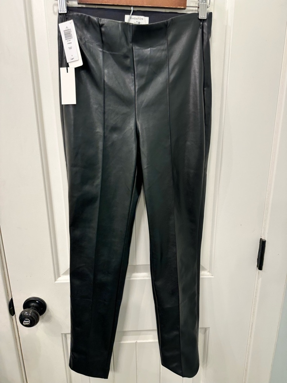 NWT Babaton Aritzia Frida Faux Leather Pants Size 4 Black High Rise